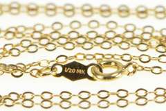 Gold Filled 1.4mm Chain Cable Oval Classic Link Necklace
