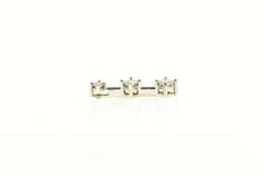 14K White Gold Tiered Princess Diamond Classic Bar Drop Pendant