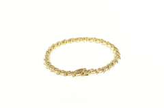10K Yellow Gold 1.00 Ctw Wavy Link Classic Vintage Tennis Bracelet