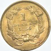 1855 $1 Indian Princess Head Gold Dollar