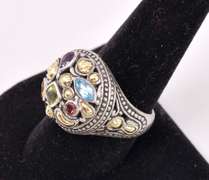 Multi-gem Sterling Silver Ring