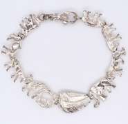 Vintage 925 Sterling Silver Animal Link Bracelet