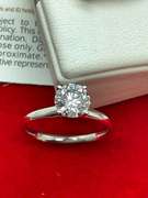 CERTIFIED 14K WHITE AND LAB GROWN SOLITAIRE DIAMOND RING