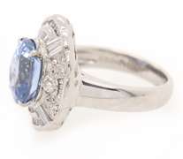 Exceptional Platinum Blue Sapphire and Diamond Cocktail Ring