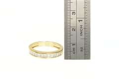 14K Yellow Gold 0.66 Ctw Princess Cut Diamond Wedding Band Ring