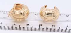 Pleasing Yellow Gold Ridded Huggies
