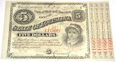 $5 1880 Green Series Louisiana Baby Bond Note