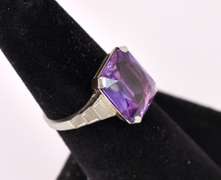 Sensational Purple Sapphire Ring in 14K White Gold