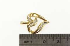 10K Yellow Gold Curvy Diamond Heart Love Symbol Valentine Pendant