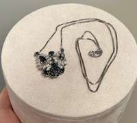 14kt Solid Gold, Blue Sapphire, & Diamond Butterfly Necklace