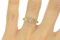 14K Yellow Gold 0.25 Ctw Princess Invisible Set Engagement Ring