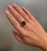 Ring with Cat Eye Gemstone and Diamonds
