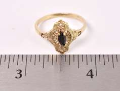 Beautiful Black Gemstone Ring in Yellow Gold