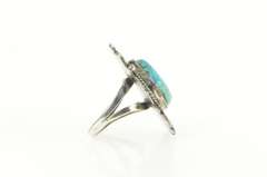 Sterling Silver Ornate Turquoise Cabochon Southwestern Ring