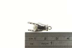 Sterling Silver 3D Rock & Roll Hand Sign Symbol Charm/Pendant