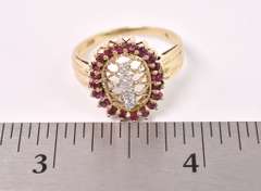 Brilliant Ruby and Diamond Ring in Yellow Gold