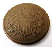 1869 U.S. 2 Cent Coin