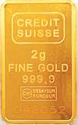 2 gram gold bar