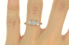 14K Yellow Gold 0.50 Ctw Diamond Flower Cluster Engagement Ring