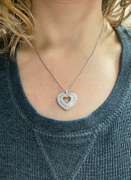 Elegant Diamond Heart Necklace with Baguette and Round Diamonds
