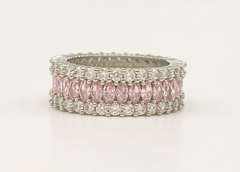 Stunning Pink & White Sapphire Band Ring