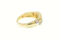 10K Yellow Gold 0.20 Ctw Diamond Squared Channel Men's Ring