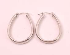 Subtle White Gold Hoop Earrings in 14K Yellow Gold