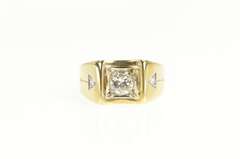 14K Yellow Gold 1.00 Ctw 1940's Diamond Square Wedding Ring