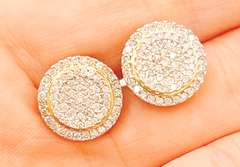 Flashy 14kt Solid Gold & 2.50+ Carat Diamond Stud Earrings