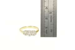 14K Yellow Gold 0.50 Ctw Diamond Flower Cluster Engagement Ring