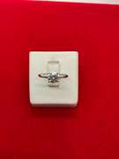 CERTIFIED 14K WHITE AND LAB GROWN SOLITAIRE DIAMOND RING