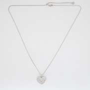 Elegant Diamond Heart Necklace with Baguette and Round Diamonds