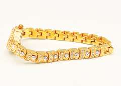 Ladies Geneva & Gemstone Watch, 18kt GP