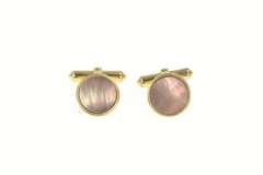 Gold Filled Art Deco Grey Mother of Pearl Classic Cuff Links
