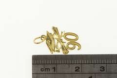 14K Yellow Gold Diamond Cut '90 Class of 1990 Graduation Charm/Pendant