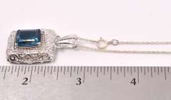 Sterling necklace With Blue Gem Pendant