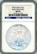 2010 American Silver Eagle in NGC MS69 Early Release