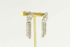 Platinum 1.25 Ctw 1950's Diamond Fringe Tassel Dangle Earrings