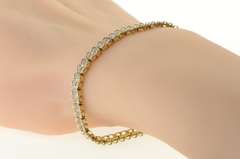 10K Yellow Gold 0.75 Ctw Diamond Classic Vintage Tennis Bracelet