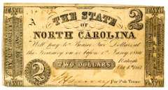 Oct. 4th, 1861 $2 North Carolina Obsolete Currency