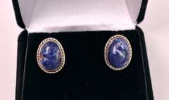 Interesting Stone Earrings in Sterling Silver