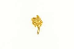24K Yellow Gold Textured Raw Abstract Nugget Cluster Charm/Pendant
