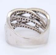 Attractive White Gold Diamond Crossover Band