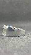 STUNNING BAGUETTE THREE ROW 14K WHITE GOLD RING