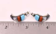 Native American Half Hoop Inlay Earrings