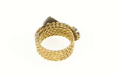 14K Yellow Gold Victorian Rose Cut Diamond Belt Buckle Ring