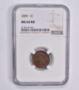 MS64 RB 1899 Indian Head Cent NGC