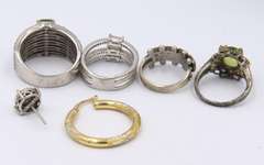 Group Lot of Vintage 925 Sterling Silver Rings
