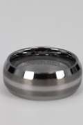 Men's Tungsten Carbide Two Tone Thin Stripe Wedding Band Comfort Fit Ring Size 6.5