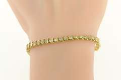 14K Yellow Gold 1.75 Ctw Diamond Wavy Vintage Tennis Bracelet